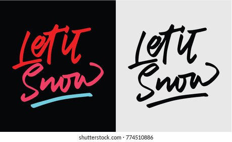 Let it snow vector lettering