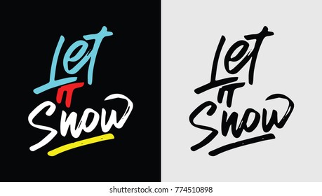 Let it snow vector lettering