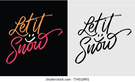 Let it snow vector lettering