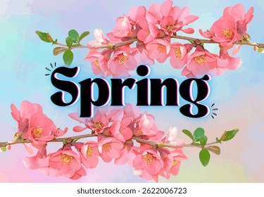 Deixe a primavera despertar a luz dentro de você.Esta obra de arte celebra a beleza terna da renovação, chamando toda a alma radiante para florescer em seus eus mais brilhantes,Desenho de mão,Ilustração de vetor.