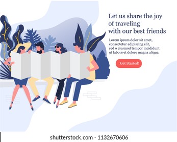 Let us share the joy of traveling wiith our best friends. Traveling agency website concept