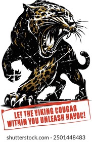 Let the Viking Cougar within you unleash havoc amazon t shirt art work