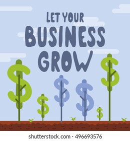 Let your business grow vector illustration. Business related conceptual vector graphics. Be patient, give it care and let it grow.