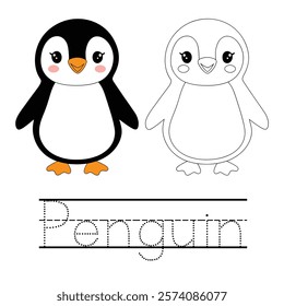 Let your child waddle into a world of creativity with this adorable penguin coloring page! Perfect for kids of all ages, this delightful design features a charming penguin bundled up in a cozy scarf.