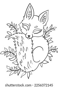 Let your creativity run wild with this intricately designed fox illustration for coloring book enthusiasts. Perfect for all ages, this black and white design features smooth lines and bold contours
