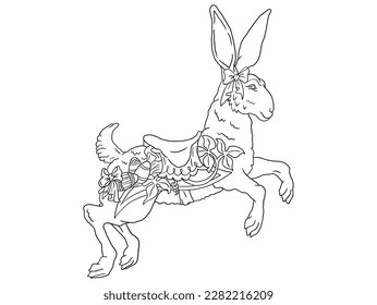 Let your kids' creativity run wild with this simple rabbit outline coloring page. Perfect for toddlers and preschool children, this printable page features a cute bunny sitting in front of a flowerbed