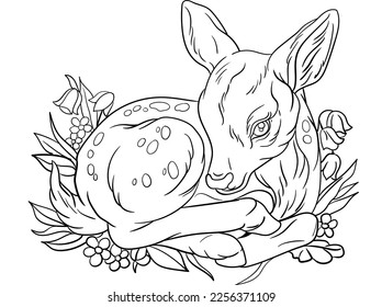 Let your kids explore their creativity with this cute black-and-white deer silhouette coloring page. Perfect for animal lovers and nature enthusiasts, this illustration will provide hours of fun.