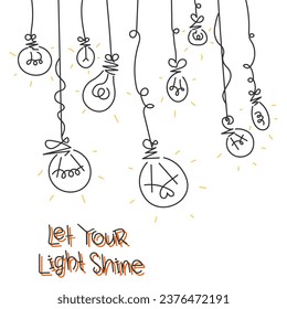 Let your light shine. Vector illustration