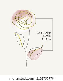 Let your soul glow typographic slogan with flower for t-shirt prints, posters and other uses.