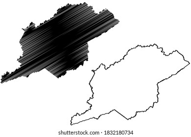 Letcher County, Kentucky (U.S. county, United States of America, USA, U.S., US) map vector illustration, scribble sketch Letcher map