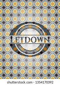 Letdown arabesque style badge. arabic decoration.