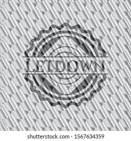 Letdown silver color badge or emblem. Scales pattern. Vector Illustration. Detailed.
