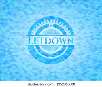 Letdown sky blue emblem with mosaic background