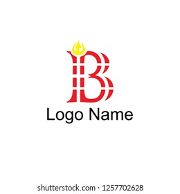 LETER B FIRE  LOGO vector initials