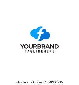 leter F cloud logo vector illustration design template