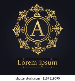 Leter A Golden Monogram