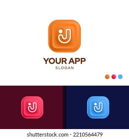 Leter J simple dot logo app design inspiration template vector creative symbol