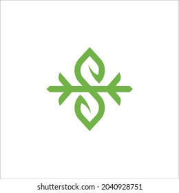 leter S in the shape of an infinity leaf that resembles snow