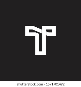 leter t infinity line overlap logo vector