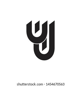 leter uj simple geometric logo vector