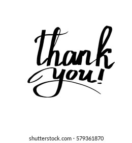 Letering Thank you, text for the postcard vector