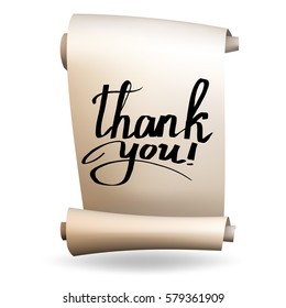Letering Thank you, text for the postcard vector