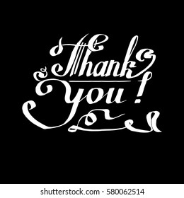 Letering Thank you, text for the postcard