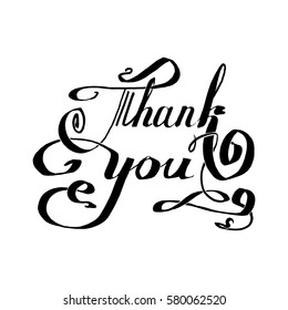 Letering Thank you, text for the postcard
