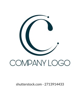 Letra C com design de logotipo elegante da empresa de elementos