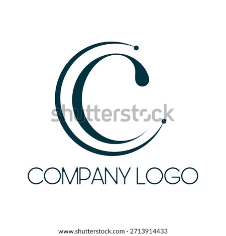 Letetr C with elegant element company logo design