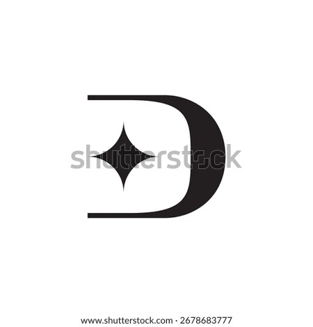 Letetr D with star company concept logo design