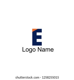 letetr e blue logo icon design