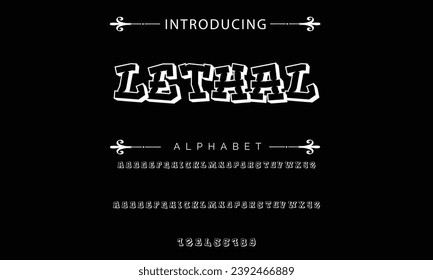 Lethal Graffiti font text effect, spray and street text style