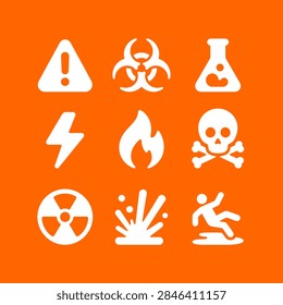 Lethal Hazards and Dangerous Materials Solid Icons