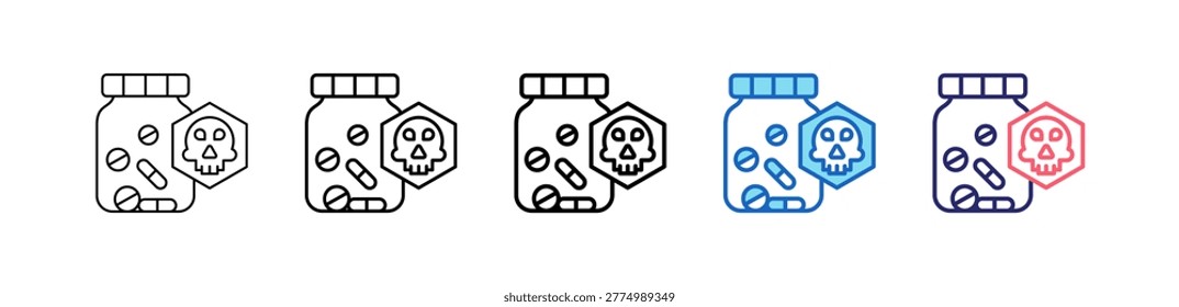 Lethal Icon In 5 Different Styles Set Collection.