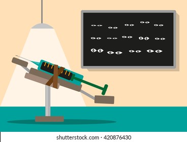 Lethal Injection Death Penalty concept with witnesses watching the procedure.  Editable Clip Art.