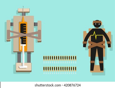 Lethal Injection Death Penalty Infographic Elements. Editable Clip Art. 