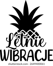 Letnie Wibracje2. Summer vector lettering. Polish text: Summer Vibes.