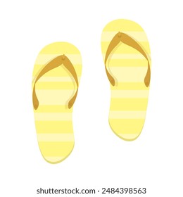 Letnik flip flops in yellow on a white background