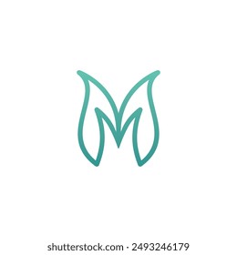 Letrter M leaf logo design. M Icon Nature