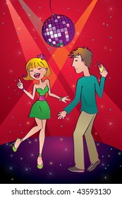 Let's all celebrate and have a great time! This vector illustrated people are dancing their way into the New Year.