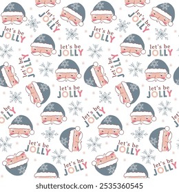 let's be jolly santa christmas pattern