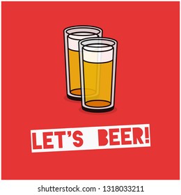 Let's Beer Typography Poster Design