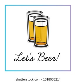 Let's Beer Typography Poster Design