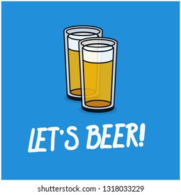 Let's Beer Typography Poster Design