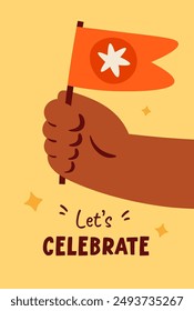 Let's Celebrate Birthday Card Vector Illustration
