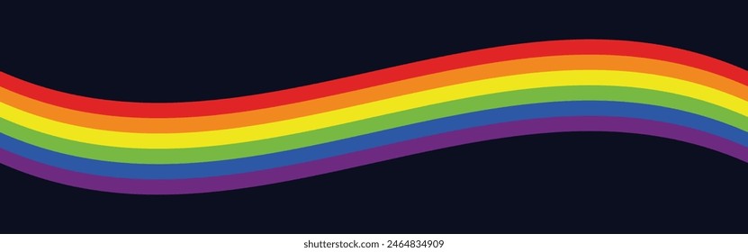 Let's Celebrate PRIDE month background for festival parades, parties, and social events. Colorful rainbow flag on black background. Vector design template