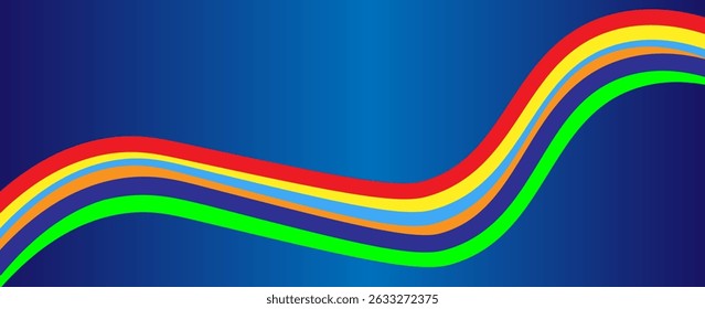 Let's Celebrate PRIDE month background for festival parades, parties, and social events. Colorful rainbow flag on dark background. Vector design template.