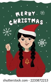 Let's celebrate a special event in December with a Christmas festival postcard.