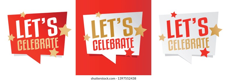 Let's celebrate in speech bubbles